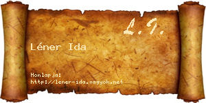 Léner Ida névjegykártya